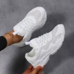 ⁦Women'S Casual Sneakers Breathable Mesh Upper Solid Color Low Top Athletic Shoes with Phylon Sole, Hand Washable, All-Season Comfort Lightweight Running Shoes⁩ - الصورة ⁦11⁩