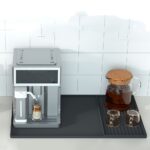 ⁦2-in-1 Silicone Coffee Bar Mat with Convex Edge - Black Countertop Protector for Espresso Machines & Dishwashers, 59.94cm x 39.88cm, Durable & Easy to Clean, Coffee Bar Accessories, Espresso Machine Mat | Modern Coffee Bar Mat | Durable Countertop Mat, Co⁩ - الصورة ⁦7⁩