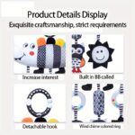 ⁦Christmas New 0-3 Years Old Stroller Hanging Plush Toy Black and White Animal Wind Chime Gift⁩ - الصورة ⁦8⁩