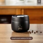 1pc Bincoo Stainless Steel Coffee Canister, Vacuum Sealed Press-Type Freshness Preservation Container, 304 Stainless Steel Light-Blocking Storage Jar for Coffee Beans - Image 5