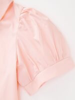 aiLe Rabbit Girls' Elegant Summer Dress - Pink with Bunny Embroidery, Ruffle Hem, Short Sleeve, Button-Up Collar, Non-Stretch Fabric, Perfect for Casual Wear, Cute Summer Dresses - Image 9
