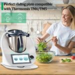 ⁦Acrylic Sliding Mat for TM6/TM5 - High-Quality Food Processor Coffee Machine Slider with Handle, Easy to Move - Non-Slip Stand with Rubber Feet - Durable Kitchen Appliance Moving Pad, Convenient Countertop Movement, Blender Mixer Coffee Maker Slide⁩ - الصورة ⁦8⁩