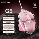 ⁦EWEADN G5 USB Wired Gaming Mouse Silent or audible optional Metal mechanical Mouse gamer with 8 Buttons Macro Function Keys, Support tail length adjustment to suit different hand sizes Perfect for desktop, laptop, computer, school⁩ - الصورة ⁦13⁩
