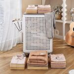 Rolling Laundry Basket with Wheels - Ventilated Plastic Hamper with Lid, Ideal for Clothes, Towels, and Toys - Portable Storage Solution for Dorms, Bedrooms, and Bathrooms, Laundry Room Accessories, Can Be Used in 4 Scenes - Image 8