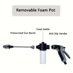 High-Pressure Car Wash Gun, Multi-Functional Garden Hose Nozzle, Adjustable Thick Rod Spray with Copper-Plated Tip, Universal 3/4" and 1/2" Quick Connect Adapter for Cleaning Tools, Garden Water Pipe Long Rod Nozzle, Standard Thread for European and Ameri - Image 8