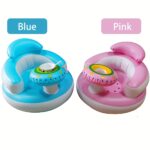 ⁦LAMGUU Inflatable Youngsters Seat with Bowl Holder – Portable Floor-Standing Support for Youngsters 3-36 Months, Built-in Air Pump, Soft PVC Material, Pink/Blue, Perfect for Learning to Sit and Feed, Youngsters Feeding Chair | Playful Youngsters Seat | Sa⁩ - الصورة ⁦4⁩