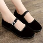 Breathable Hotel Shoes for Mother's Square Dance Area Injection Molded Rubber Sole Soft Bottom Low Top Work Shoes - Image 3