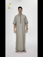 ⁦2025 Latest Premium Men'S Arabic Long Robe, Made of Soft, Non-Pilling Material, Featuring a Stylish Short Sleeves And a Button-Up Design, Perfect for Prayer.⁩ - الصورة ⁦10⁩