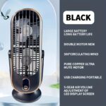 ⁦Jkuoo Ultra-Quiet Desktop Fan - Compact USB Rechargeable Air Cooler for Office and Home Use, Lithium Battery Powered⁩ - الصورة ⁦10⁩
