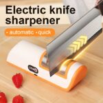 Professional USB Rechargeable Portable Electric Knife Sharpener, Adjustable Angle 20-Degree Straight Edge, Suitable for Kitchen Knives, Chef Knives, Slicing Knives, Santoku Knives, Peeling Knives, Small Knives, Ceramic Knives