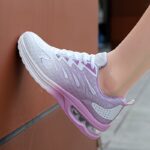 [Air Cushion Ombre Running Shoes] Women's Sporty Running Shoes, Ombre Color Lace-up Casual Sneakers With Air Cushion, Non-slip Breathable Mesh Walking Shoes - Image 4