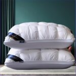 Luxury 5-Star Hotel Quality Pillow - Deep Sleep Neck Support, High-Density Non-Sagging All-Season Pillow with White Satin Cover, 100% Polyester Fill, Hand Wash Only & Vacuum Compression Packaging, Neck Pillow for Sleeping, Sophisticated Home Decor