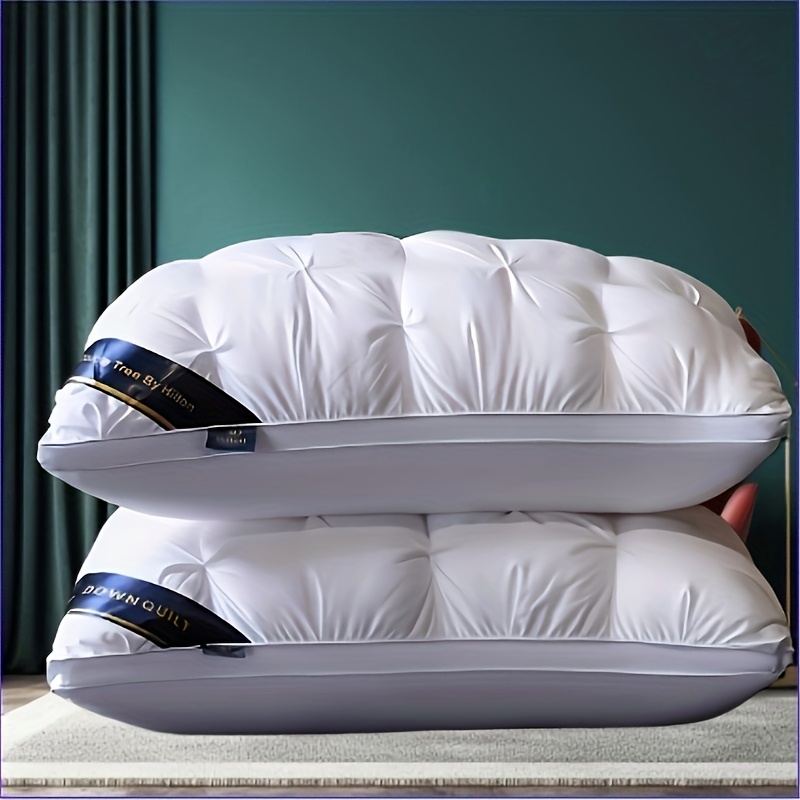 7f788968-3879-4d57-a1a7-523a57232076.jpg Luxury 5-Star Hotel Quality Pillow - Deep Sleep Neck Support, High-Density Non-Sagging All-Season Pillow with White Satin Cover, 100% Polyester Fill, Hand Wash Only & Vacuum Compression Packaging, Neck Pillow for Sleeping, Sophisticated Home Decor - Image 1