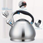 One Piece of Easyworkz Whistling Tea Kettle, Food Grade Stainless Steel Stovetop Kettle with Loud Whistle, Wide Mouth Lid, and Capsule Base for Gas, Induction, and Electric Cooktops, Perfect for Tea & Coffee - Image 2