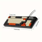 ⁦EWEADN Gaming Keyboard wired-rainbow Backlit, Portable black Keyboard Office-98 Keys, Computer External Keyboards Ergonomic design, with Multimedia knob, Ball keycaps, for gamers and Office, Compatible with Windows/Laptop Gaming peripherals⁩ - الصورة ⁦10⁩