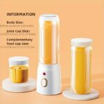 ⁦Compact Portable Blender & Juicer - USB Rechargeable, Multi-Functional Fruit and Vegetable Juicer Cup with Ground Coffee & Smoothie Making Capabilities, 1500mAh Lithium Battery, Ideal for Students & Home Use⁩ - الصورة ⁦3⁩