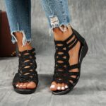 ⁦Elegant Women'S Strappy Sandals with Rhinestone Detailing, Lightweight Comfortable EVA Material, Open Toe Design with Ankle Strap, Summer Fashion Shoes|Elegant Strappy Sandals|EVA Construction, Strappy Sandals⁩ - الصورة ⁦9⁩