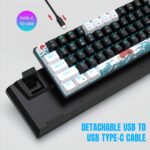 Mechanical Gaming Keyboard, 68 Keys Gaming Keyboard with Blue/Switches, Detachable Type-C Cable Mini Keyboard with Blue Light for Windows/Mac/PC/Laptop only supports wired connection usage - Image 10