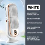 ⁦Jkuoo Ultra-Quiet Desktop Fan - Compact USB Rechargeable Air Cooler for Office and Home Use, Lithium Battery Powered⁩ - الصورة ⁦5⁩
