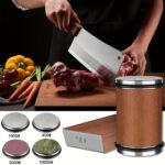 ⁦Advanced Hob Sharpener Kit - 15° & 20° Kitchen Knife's tilt diamond sharpening tool for any hardness, magnetic technology, durable wooden block design, essential kitchen equipment | Smooth wooden block design | Slanted sharpening technology⁩ - الصورة ⁦2⁩
