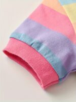 Girls' Summer New Striped Rabbit Embroidery Short Sleeve Dress - Image 9