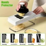 ⁦1 Set, 22in1/ 15in1, Vegetable Chopper, Multifunctional Fruit Slicer, Manual Food Grater, Vegetable Slicer, Cutter With Container, Onion Mincer Chopper, Household Potato Shredder, Kitchen Stuff, Kitchen Gadgets, Dorm Essentials Kitchen Accessories⁩ - الصورة ⁦8⁩