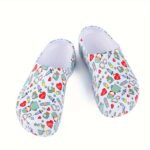 Ladies Hospital Work Shoes - Nurse's Cartoon Garden Shoes, Slip-On Work Shoes, Lightweight, All-Season, Plain Toe, EVA Material, Random Print, Made in Quanzhou