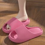 Women's Comfort Slides - Non-Slip, Durable Thick Sole EVA Sandals for Indoor & Bathroom Use, Solid Color Open Toe Summer Shoes - Image 5