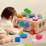 This Early Education Toy Vehicle for Boys And Girls Offers Geometric Play, Blocks for Pushing, a Colorful Set of Intelligence Blocks, Shape Matching, And Classification, Allowing Youngsters to Develop Cognitive Skills And Exercise Hand-Eye Coordination.