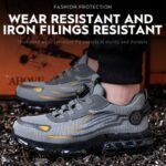Men's Stylish Safety Sneakers with Rotary Button Closure – Steel Toe, Puncture-Resistant Work Shoes, Breathable Fabric, All-Season Protection for Hiking & Casual Attire - Image 7