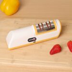 Professional USB Rechargeable Portable Electric Knife Sharpener, Adjustable Angle 20-Degree Straight Edge, Suitable for Kitchen Knives, Chef Knives, Slicing Knives, Santoku Knives, Peeling Knives, Small Knives, Ceramic Knives - Image 5