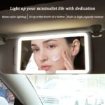 LED Lighted Makeup Mirror for Cars - Portable, USB Rechargeable, Lithium Battery, Polished Plastic Finish, Wall-Mountable, Ideal for Quick Touch-Ups, Compatible with All Vehicles, Car Mirror Hanging Accessory, Compact Mirror for Travel, Car Interior Mirro