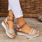 Elegant Women's High Heel Sandals - Open Toe, Lace-Up with Ankle Strap, Breathable Fabric & Faux Cover Sole for Summer - Image 5