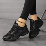 ⁦Women'S Casual Sneakers Breathable Mesh Upper Solid Color Low Top Athletic Shoes with Phylon Sole, Hand Washable, All-Season Comfort Lightweight Running Shoes⁩ - الصورة ⁦13⁩