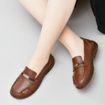 Women's Round Toe Flat Shoes, Comfortable Soft Sole Slip On Shoes, All-Match Walking Outdoor Flats