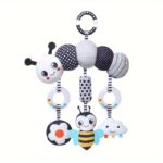 ⁦Christmas New 0-3 Years Old Stroller Hanging Plush Toy Black and White Animal Wind Chime Gift⁩ - الصورة ⁦7⁩