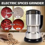 Nirva Grinder with a 300W Strong Motor Offers Quick Grinding in Just 10 Seconds. It'S a Grain Mill Suitable for Beans, Spices, And Nuts, Featuring a 4-Blade Stainless Steel Design. This Electric Coffee Bean Grinder Has a 400G/400Ml/14Oz Deep Grinding Cham - Image 10