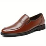 Men's Genuine Leather Loafers - Sleek Black Slip-On Dress Shoes for Business & Casual Wear, Round Toe, Rubber Sole, Smooth Leather Upper, Perfect for Office or Outdoor Events, Office Loafers | Stylish Slipon | Durable Rubber Sole - Image 6