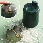 ⁦Automatic Pop-Up Toothpick Holder – Easy Press, Convenient Home & Restaurant Use, Green Plastic with Golden Accents, Transparent Lid, Stylish and Functional Toothpick Dispenser⁩ - الصورة ⁦7⁩