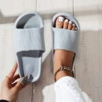 ⁦Women's Pink EVA Slide Sandals - Thick Sole, Non-Slip, Open Toe, Ribbed Texture for Beach & Indoor/Outdoor Use, Summer Sandals⁩ - الصورة ⁦11⁩
