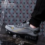 ⁦Unisex Safety Work Shoes with Easy-On Buttons, Breathable Fabric Upper, Air Cushioned Sole, Round Toe, Low Top Lace-Up, Wear-Resistant Faux Sole, Comfortable Indoor/Outdoor Sports Shoes⁩ - الصورة ⁦11⁩