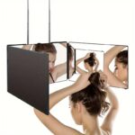 Versatile 3-Sided Folding Makeup Mirror with Adjustable Height - Wall-Mounted, No Battery Needed, Glass Frame - Image 2