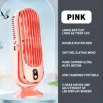 ⁦Jkuoo Ultra-Quiet Desktop Fan - Compact USB Rechargeable Air Cooler for Office and Home Use, Lithium Battery Powered⁩ - الصورة ⁦7⁩