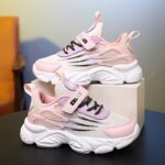 [Lightweight] Breathable Mesh Running Shoes, Casual Sports Style with Striped Pattern, All-Season Low Top Sneakers with Hook-and-Loop Fastener Closure, Round Toe Fabric Upper & EVA Sole for Boys and Girls, Cute Shoes - Image 4