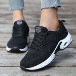 ⁦Women's Breathable Mesh Athletic Sneakers - Lightweight & Stylish Running Shoes with Air Cushion, Lace-Up Low Tops in Gray & Pink with NIKSON Logo⁩ - الصورة ⁦11⁩