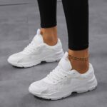 ⁦Women'S Casual Sneakers Breathable Mesh Upper Solid Color Low Top Athletic Shoes with Phylon Sole, Hand Washable, All-Season Comfort Lightweight Running Shoes⁩ - الصورة ⁦12⁩