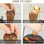 2pcs Wooden Salt and Pepper Grinder Set, Classic Manual Salt Mill with Refillable Pepper Grinder, Acrylic Viewing Window, Adjustable Coarseness - Perfect for Grilling, Picnics, Camping, Kitchen Accessories - Image 9
