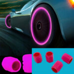 ⁦4pcs Glow-in-the-Dark Tire Valve Caps - Durable ABS Hexagonal Design, Fit for Cars, Bicycles, Motorcycles - High-Visibility Safety Caps for Night Rides & Outdoor Activities, Tire Cap⁩ - الصورة ⁦8⁩