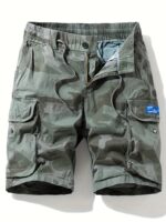 Men's Camo Cargo Shorts with Multiple Pockets - Cotton Blend, Casual Outdoor & Hiking Wear - Image 2