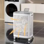 Rolling Laundry Basket with Wheels - Ventilated Plastic Hamper with Lid, Ideal for Clothes, Towels, and Toys - Portable Storage Solution for Dorms, Bedrooms, and Bathrooms, Laundry Room Accessories, Can Be Used in 4 Scenes - Image 7